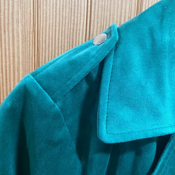 NWT LC Lauren Conrad Teal Faux Leather Jacket - Picture 5 of 9